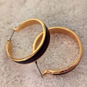 Purple and Gold Earrings